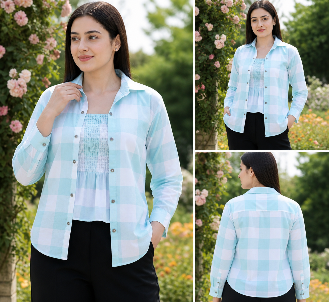 Women Printed Shirt & Crop Top Co-Ord Set | Cotton Blend Stylish Casual Wear (2 piece set)