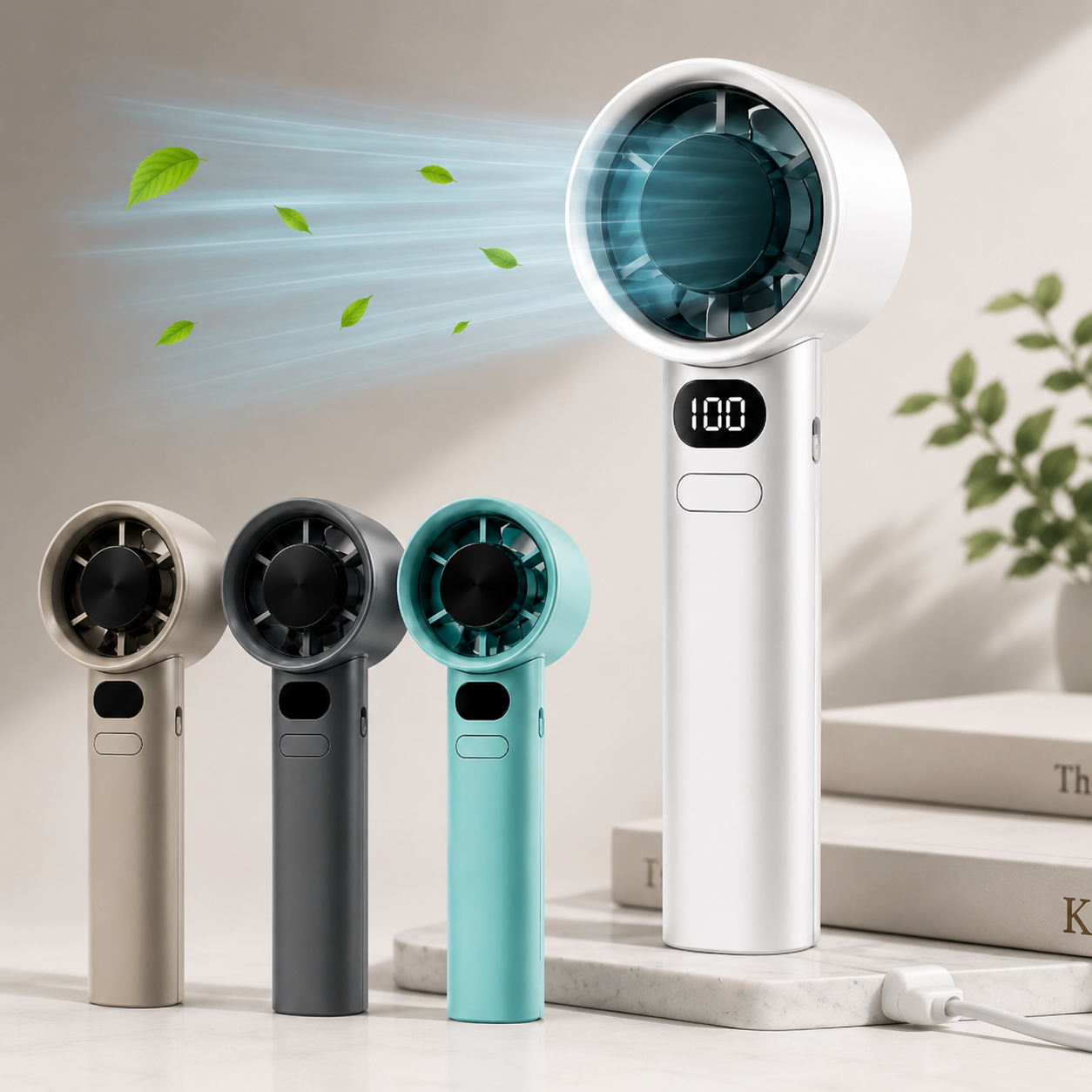 Portable Mini Fan with LED Display | Rechargeable Handheld Cooling Fan for Travel, Office & Outdoor Use