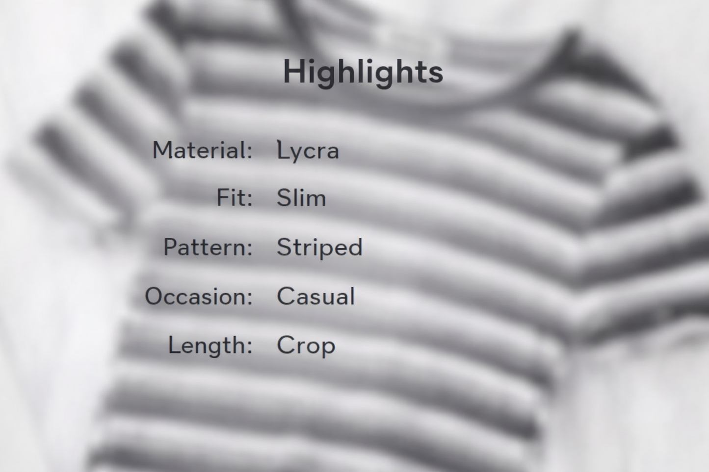 Women’s Ribbed Striped Crop Top – Slim Fit Casual Tee