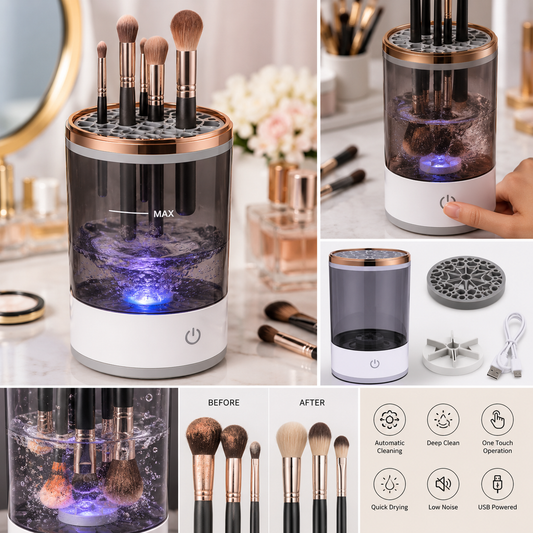 Electric Makeup Brush Cleaner Machine | Automatic Brush Washing & Drying Tool for Beauty Essentials