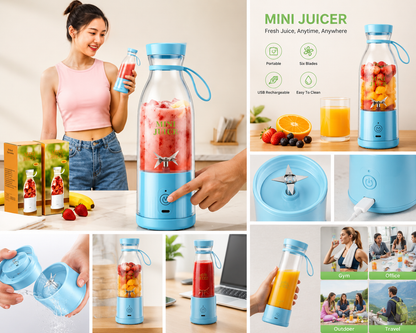 Portable Mini Juicer Blender USB Rechargeable Smoothie Mixer Bottle |