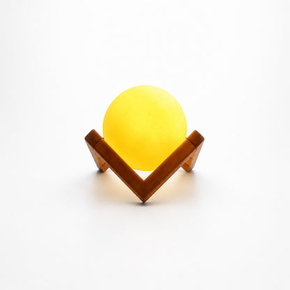 Led Ball Night Lamp With Wooden Stand (1 Pc)