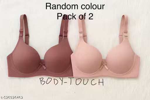 Women Lightly Padded Seamless Everyday Bra | Non-Wired Comfortable Bra pack of 2