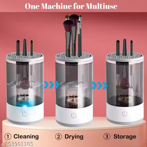 Electric Makeup Brush Cleaner Machine | Automatic Brush Washing & Drying Tool for Beauty Essentials