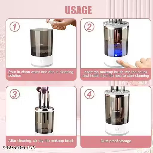 Electric Makeup Brush Cleaner Machine | Automatic Brush Washing & Drying Tool for Beauty Essentials